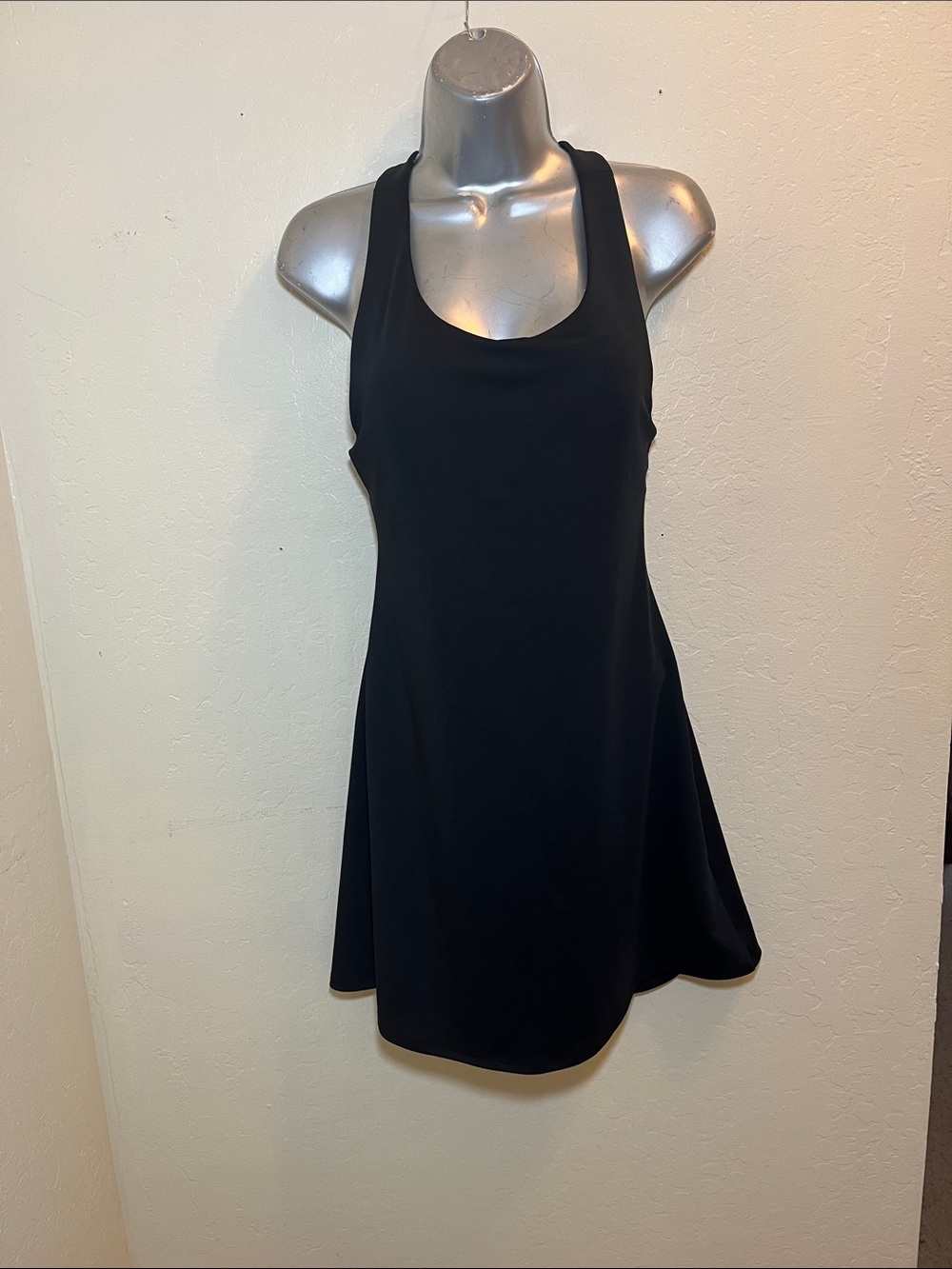 ALO Yoga Black Racerback A-Line Dress with Cutout Back Size M